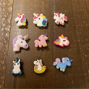 9‎ Piece Assorted Unicorn Crocs Charms Set